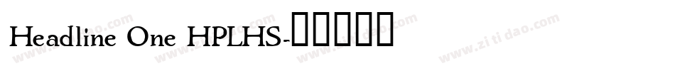 Headline One HPLHS字体转换